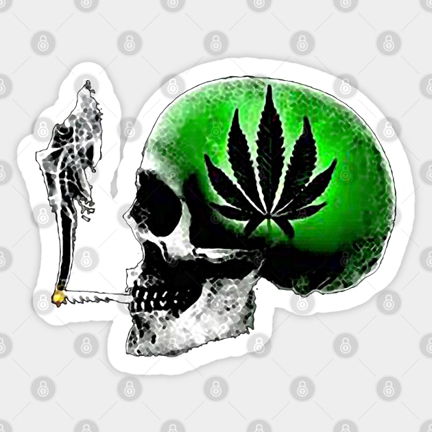 Skull Weed Sticker by AlexsMercer22